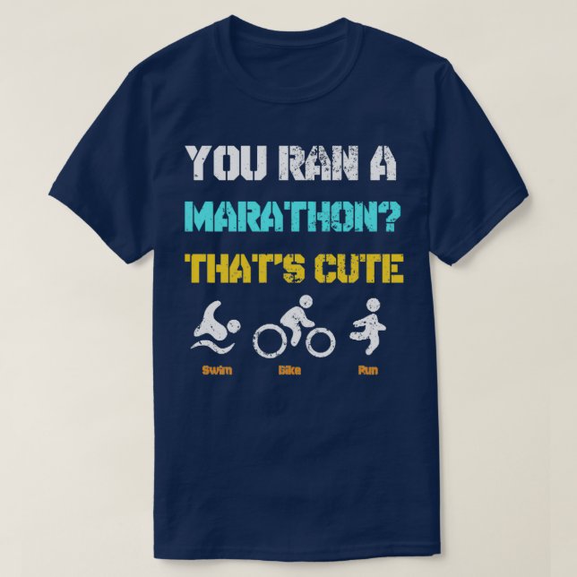 Camiseta Bicicleta Swim Run Triathlon Hobby Sport Game Gift (Diseño del anverso)
