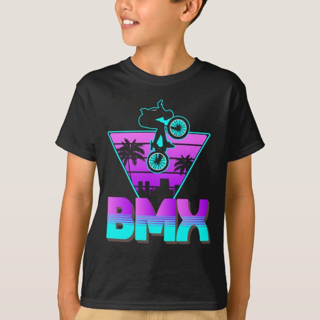 Camiseta Bicicleta Vaporwave BMX para niños (Anverso)