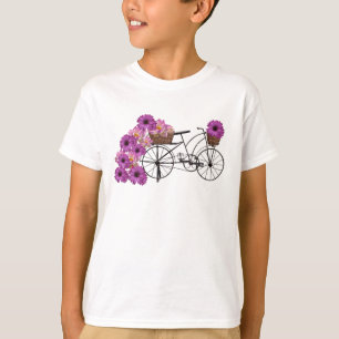 Camiseta Bicicleta Vintage con flores Clip art