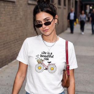 Camiseta Bicicleta Vintage Daisy Floral Inspiradora