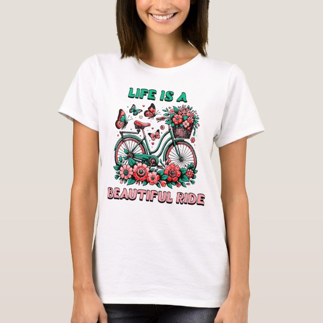 Camiseta Bicicleta vintage femenina (Anverso)