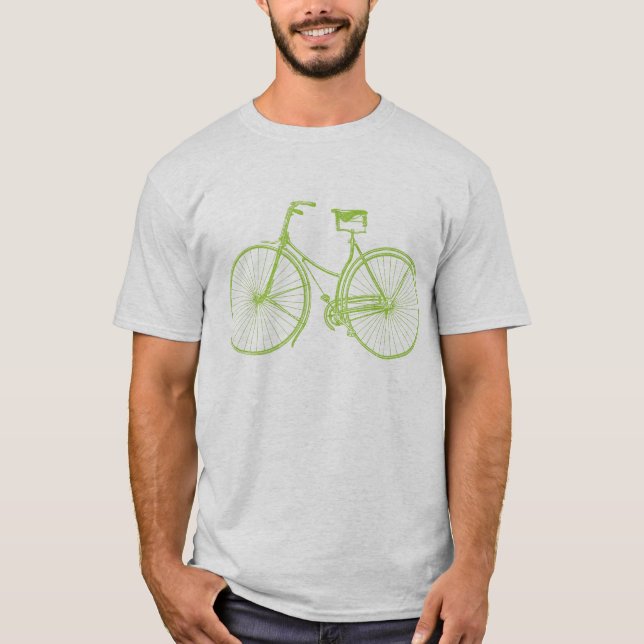 Camiseta Bicicleta Vintage - Verde marciano (Anverso)