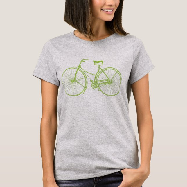 Camiseta Bicicleta Vintage - Verde marciano (Anverso)