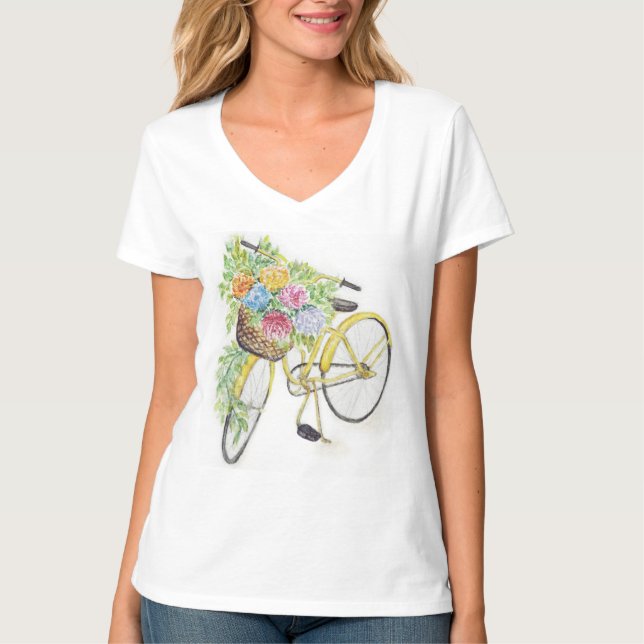 Camiseta Bicicleta y flores (Anverso)