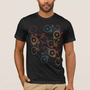 Camiseta Bicicletas coloridas sobre negro