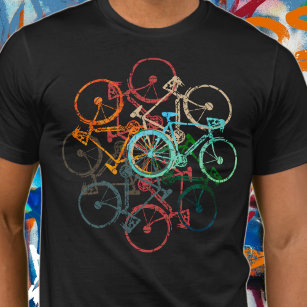 Camiseta Bicicletas de color. Ciclismo/Bicicleta en negro