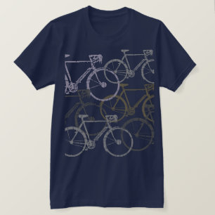 Camiseta Bicicletas Gráficas . Bicicletas Azules