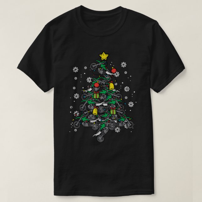Camiseta Bicicletas sucias Árbol de Navidad Navidad Pajamas (Diseño del anverso)