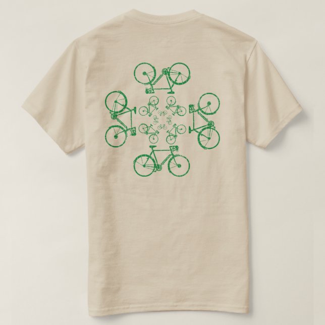 Camiseta Bicicletas verdes en bicicleta (Reverso del diseño)