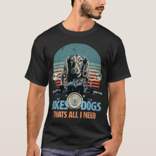 Camiseta Bicicletas y perros - Un lindo Dachshund de larga 