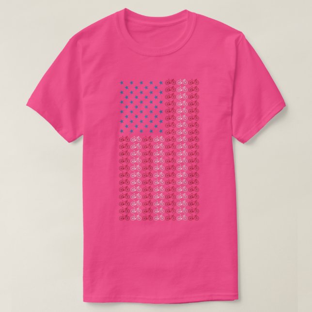 Camiseta Bicycle American Flag 4th of July Cycling Cyclist  (Diseño del anverso)