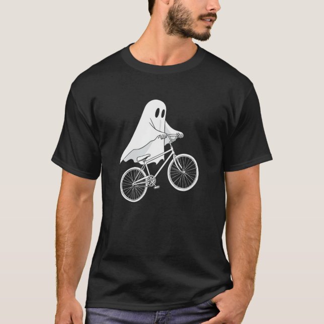 Camiseta Bicycle Ghost Rider Spooky Halloween Cyclist (Anverso)
