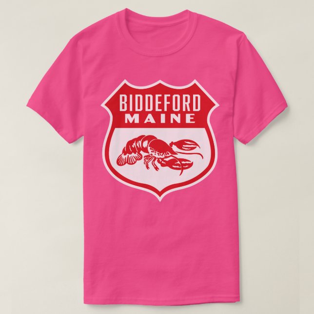 Camiseta Biddeford Maine Retro Shield Red (Diseño del anverso)