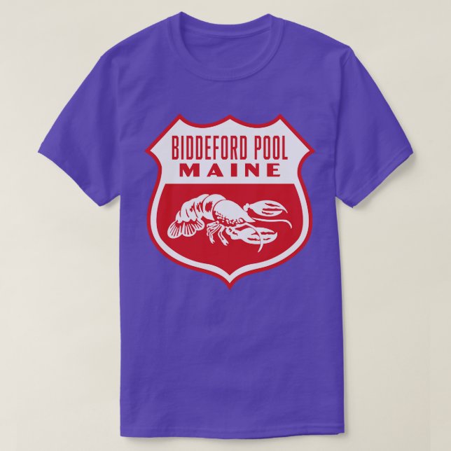 Camiseta Biddeford Pool Maine Retro Shield White (Diseño del anverso)