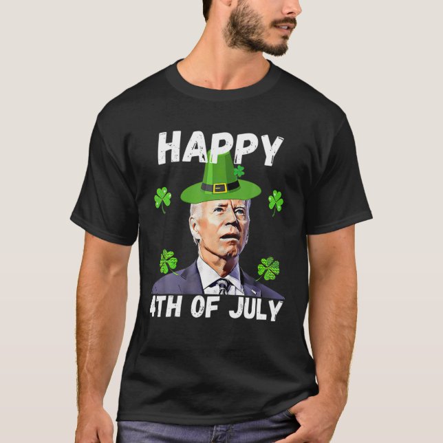 Camiseta Biden Feliz 4 De Julio Día De San Patricio T (Anverso)