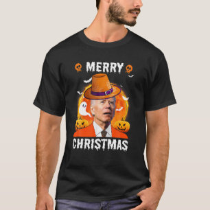 Camiseta Biden Halloween confuso Feliz Navidad Graciosa Hal