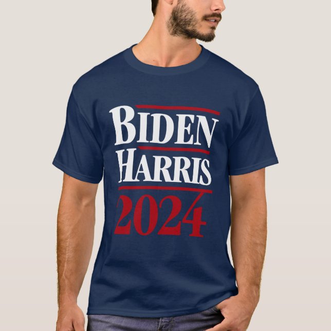 Camiseta Biden Harris 2024 Estilo Viñeta de los 80 (Anverso)
