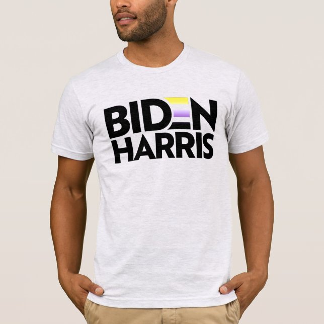 Camiseta Biden Harris Orgullo No Binario (Anverso)