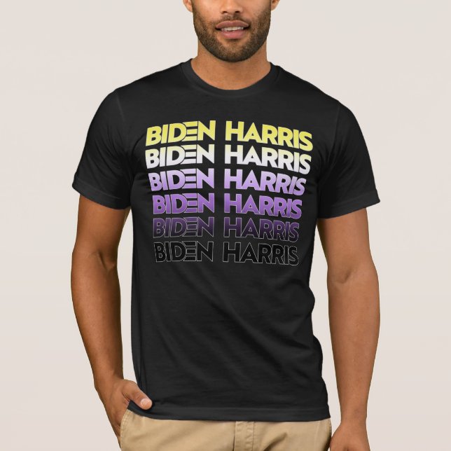 Camiseta Biden Harris Orgullo No Binario (Anverso)