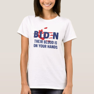 Camiseta Biden maneja su sangre en sus manos