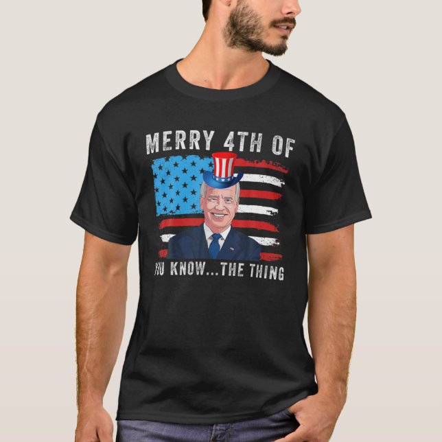 Camiseta Biden Merry, 4 De Ustedes Saben Lo Que Pasa (Anverso)
