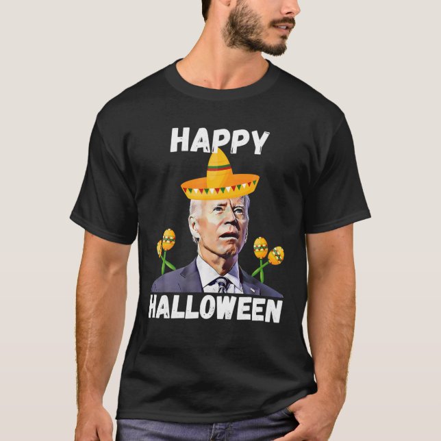 Camiseta Biden Sombrero Confundió Feliz Halloween Por Cinco (Anverso)