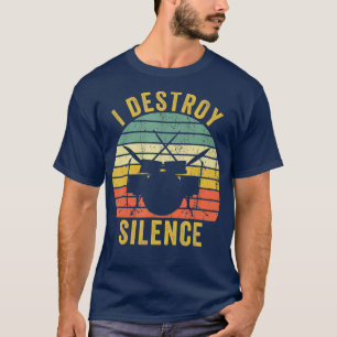 Camiseta Bidón vintage destruye el Silence Funny Drums Gift