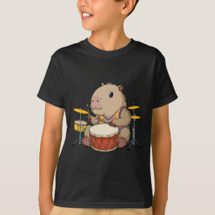 Camiseta Bidones de Capibara Tocando tambores Roedores Funn