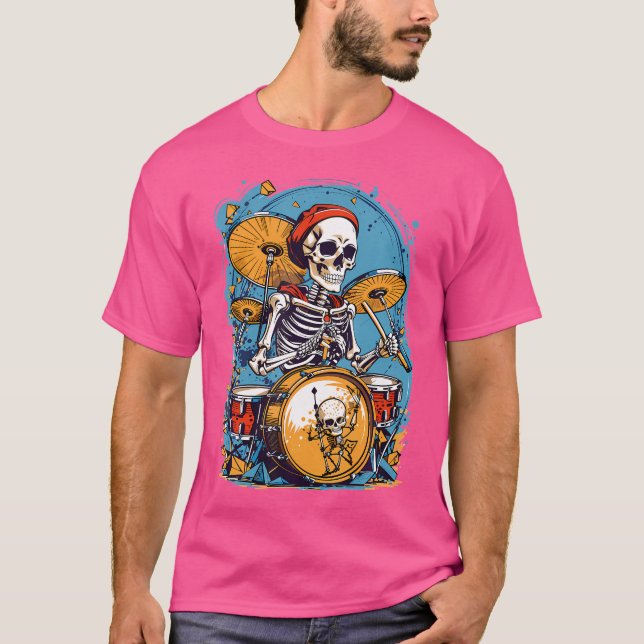 Camiseta Bidones De Reproducción De Skeleton Para El Gráfic (Anverso)