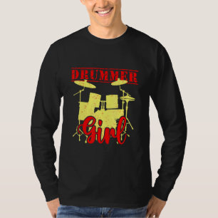 Camiseta Bidones de tambor Chica Musical Band Drummin