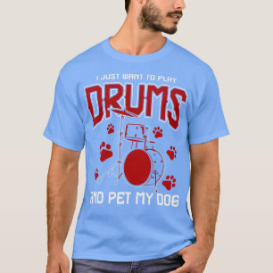 Camiseta Bidones de tambor de perro mascota tambores de mús