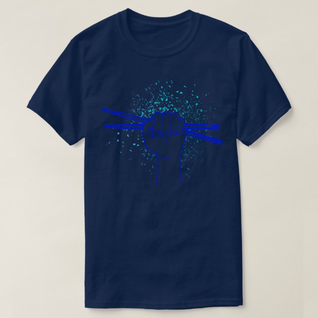 Camiseta Bidones de tambor Rock Drummer (Diseño del anverso)