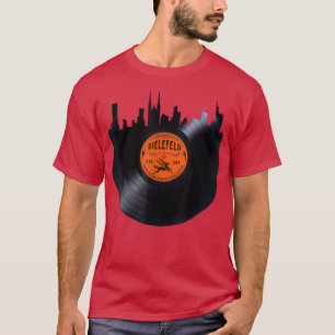 Camiseta Bielefeld Alemania City Skyline Record Vintage LP