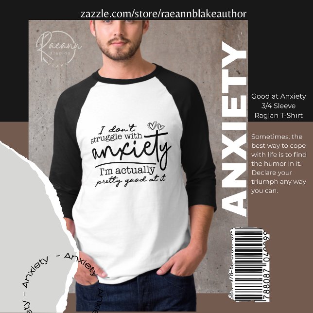 Camiseta Bien por la Ansiedad 3/4 Sleeve Raglan T-Shirt (Subido por el creador)