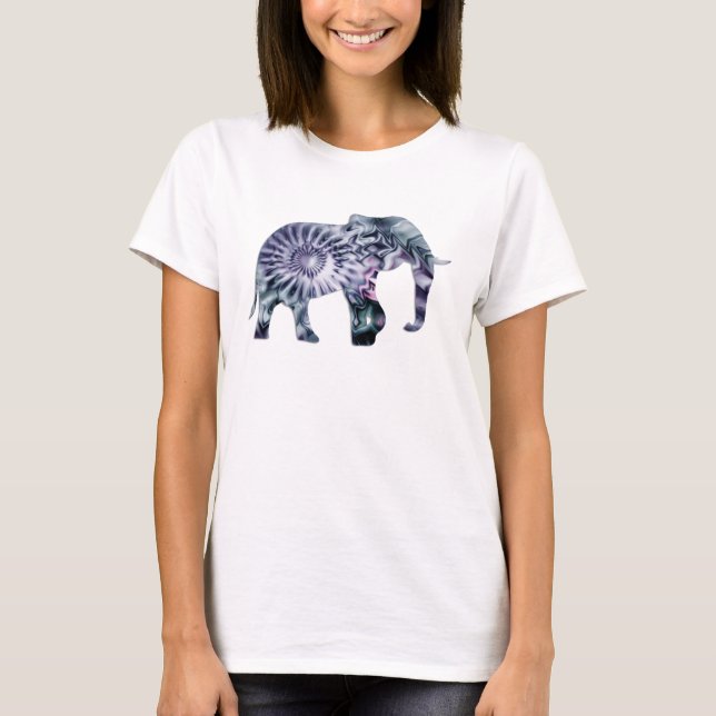Camiseta Bienestar animal - Elephant Silhouette Fractal 2 (Anverso)