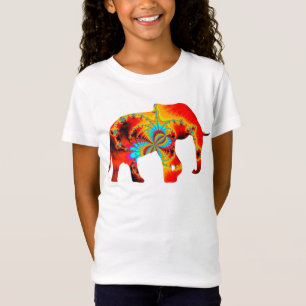 Camiseta Bienestar animal - Fractal de silueta elefante 1
