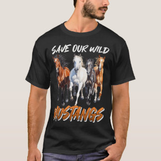 Camiseta Bienestar Animal Salva Nuestros Mustangs Divertido