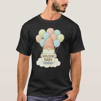 Camiseta Bienvenida a Baby Gnome con globos Pastel