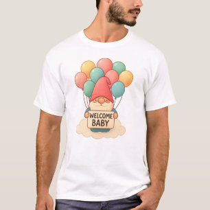 Camiseta Bienvenida a Baby Gnome con globos Pastel