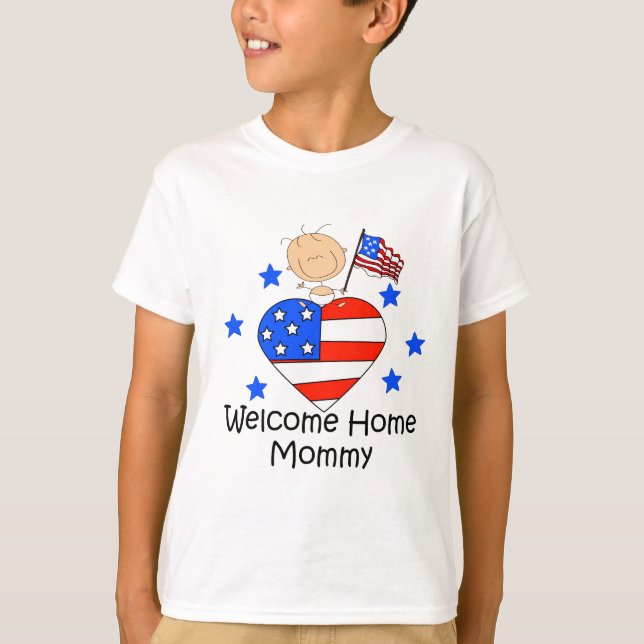 Camiseta Bienvenida a casa Mami Stick Figura Bebé (Anverso)