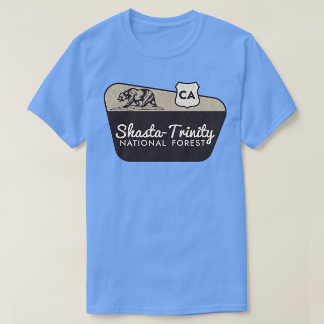 Camiseta Bienvenida al Bosque Nacional Shasta Trinity (Diseño del anverso)