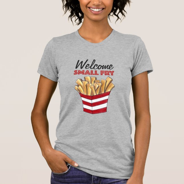 Camiseta Bienvenida Baby Shower de Alimentos de Fries Franc (Anverso)