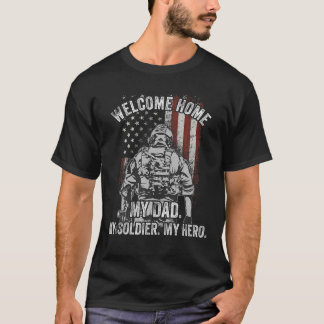 Camiseta Bienvenida Casa Mi Papá Desplegó Despliegue Milita