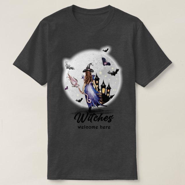 Camiseta bienvenida de brujas (Diseño del anverso)