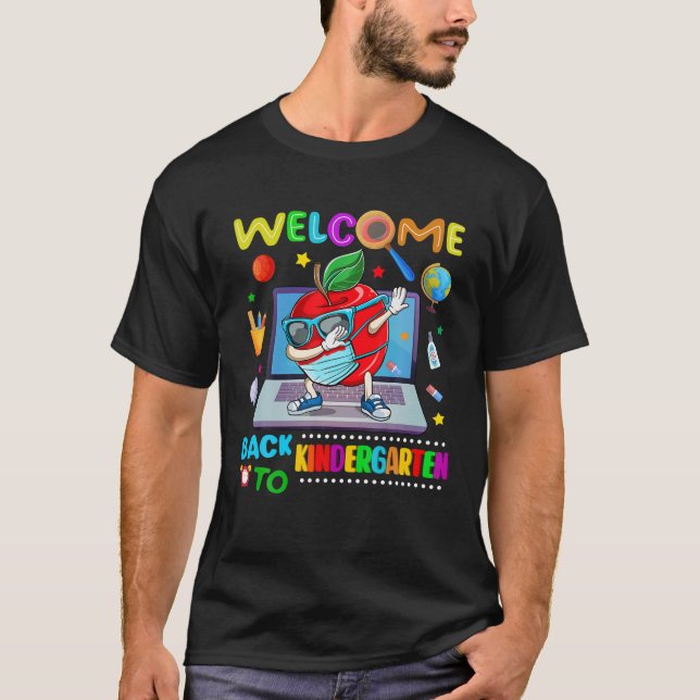 Camiseta Bienvenida de vuelta a Kindergarten Máscara Virtua (Anverso)
