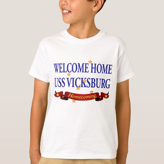 Camiseta Bienvenida Hogar USS Vicksburg (Anverso)