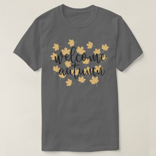 Camiseta Bienvenida Hojas amarillas de otoño (Diseño del anverso)