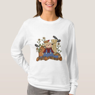 Camiseta "Bienvenida otoño" Manga larga de espantapájaros d