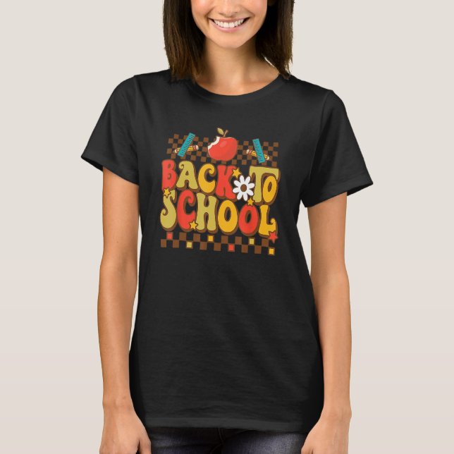 Camiseta Bienvenida Retro Elemental Groovy Teacher Vibes (Anverso)