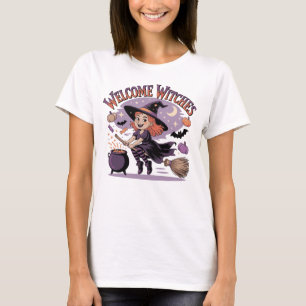 Camiseta Bienvenidas Brujas - Bruja Linda de Halloween